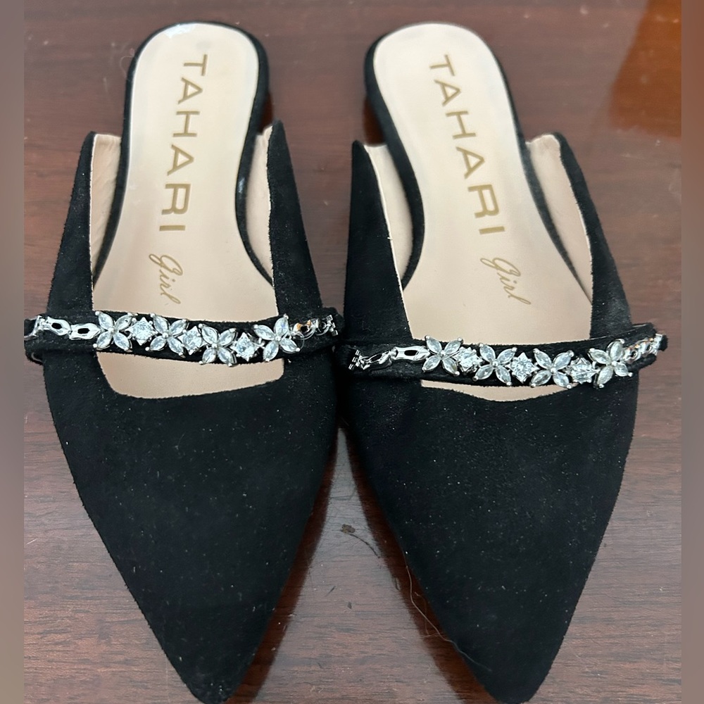 Tahari girl jeweled slipper ballet flats size 7